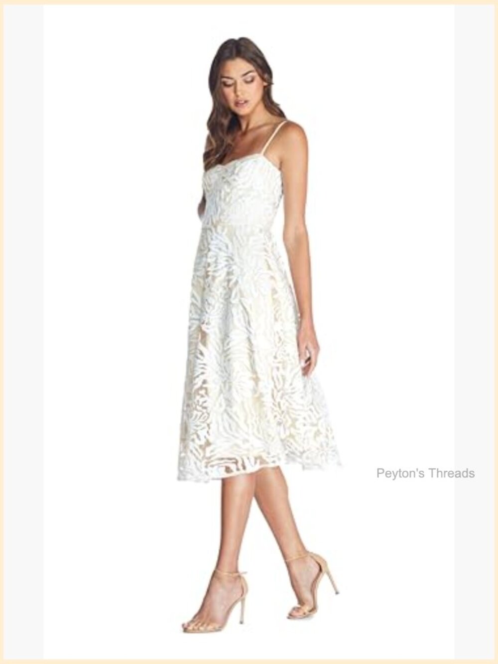 Sequin Embroidered Floral Fit & Flare Midi Dress - Picture 2 of 4